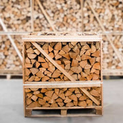 Halbe Palette kammergetrocknetes gespalten Esche Brennholz 25cm